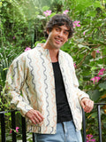 Zigzag-Jacquard Bomber Jacket