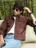 Solid Utility-Suede Bomber Jacket