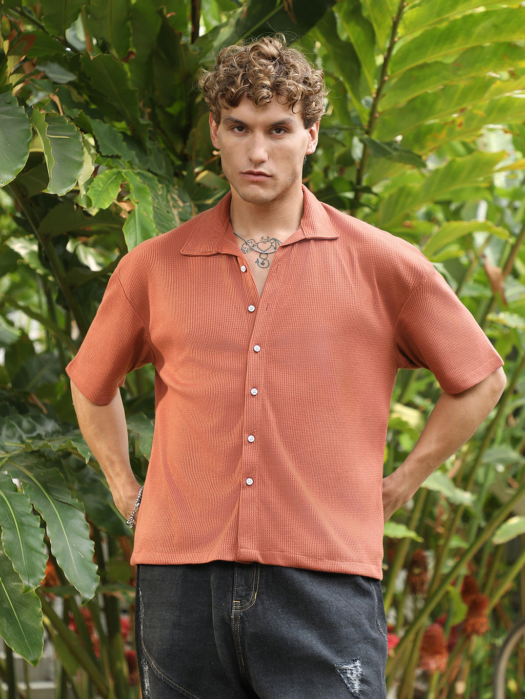 Waffle-Knit Shirt