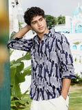 Contrast-Abstract Jacquard Shirt