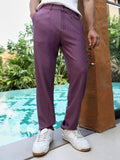 Textured-Pleated Tailored Trousers