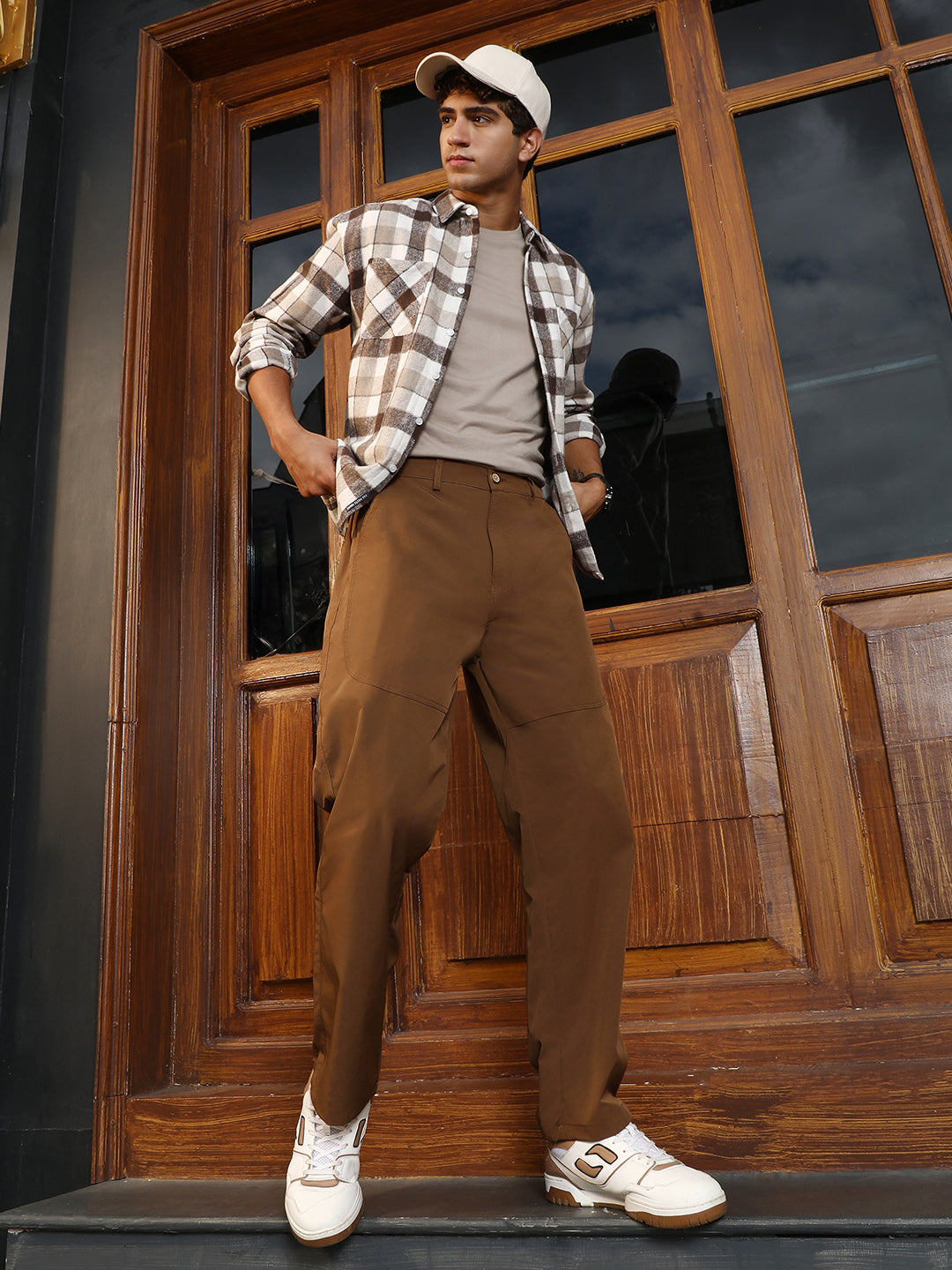 Panelled Straight-Fit Trousers