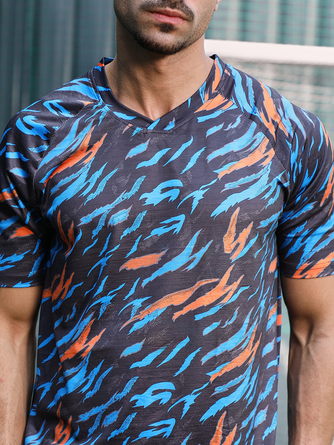 Block-Swirl Activewear T-Shirt